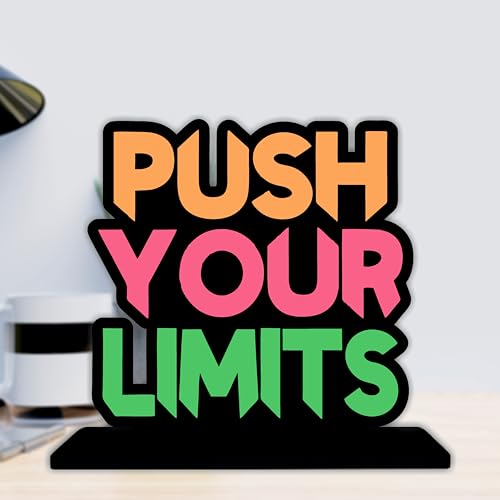Tabletop Push Your Limits Inspirational Quote Decorative Motivational Desktop Showpiece for Positive Workspace Vibes Wooden 6 Inches (TP_08) 3 410XcPGS14L