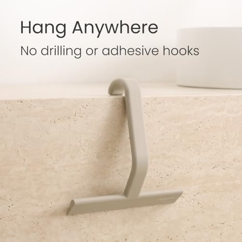 Image of dancemoon JustHang Shower Squeegee with Built-in Hook, 10-Inch Light Taupe