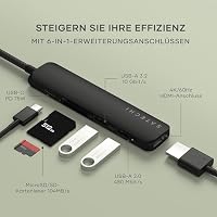 SATECHI USB-C Hub Slim Plus 6-in-1, Schwarz – Ansicht 2
