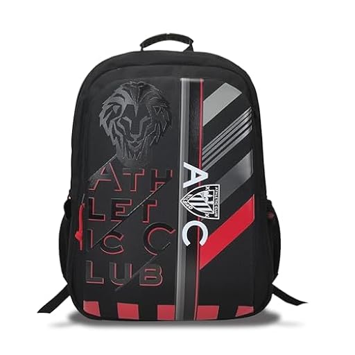 CyP Brands- Athletic Club, Mochila, Adaptable a carro, Material Escolar, Fútbol, Color Negro, Producto Oficial | Ya disponible en tu tienda friki favorita! En mundofriki.es!