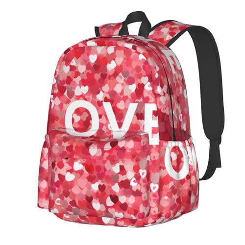 Travel Backpack for Women Men Many Small Heart Shapes Casual Daypack Large Capacity Nurse Bag