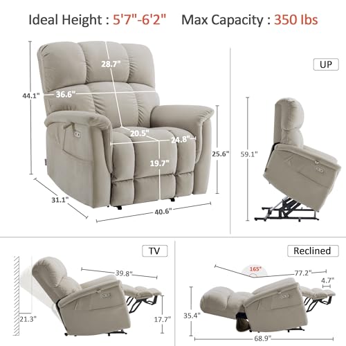 Sillón Plegable Beige con Respaldo y Extensión miniatura 3