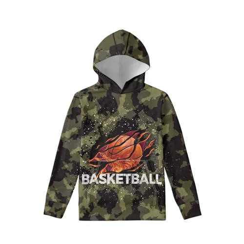 Cool Camo Unisex Girls and Boys Long Sleeve Basketball Hoodies Hoody Athletic Pullover Sweatshirts Tops Age 6-16year2