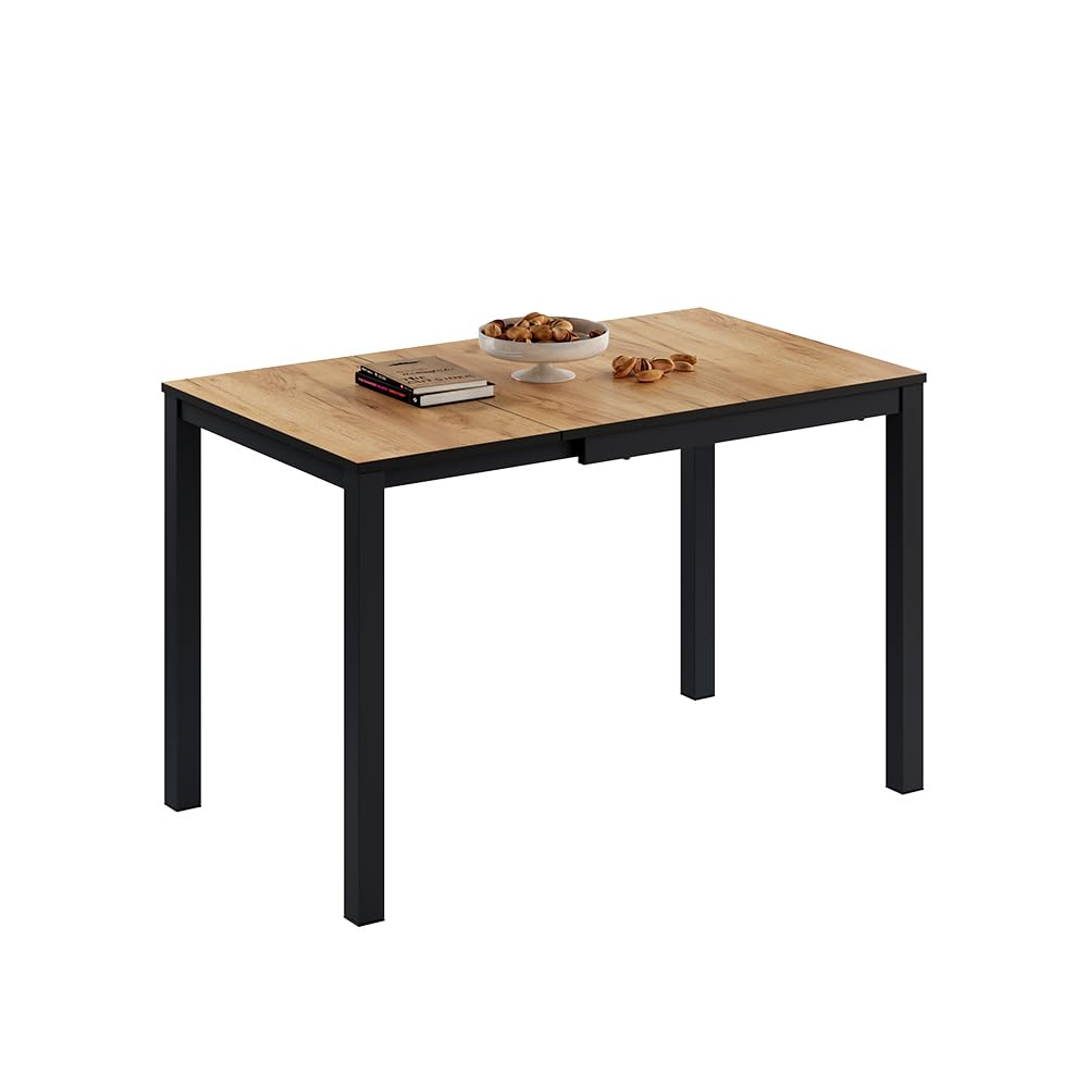 Vicco Esstisch Granny, Eiche/Anthrazit, 80-120 x 70 cm ausziehbar, mit Ausziehfunktion für Variable Tischlängen