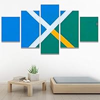 SIGNWIN 5 Panel Canvas Wall Art Geometrical Patterns for Home Decorations Ready to Hang - 60