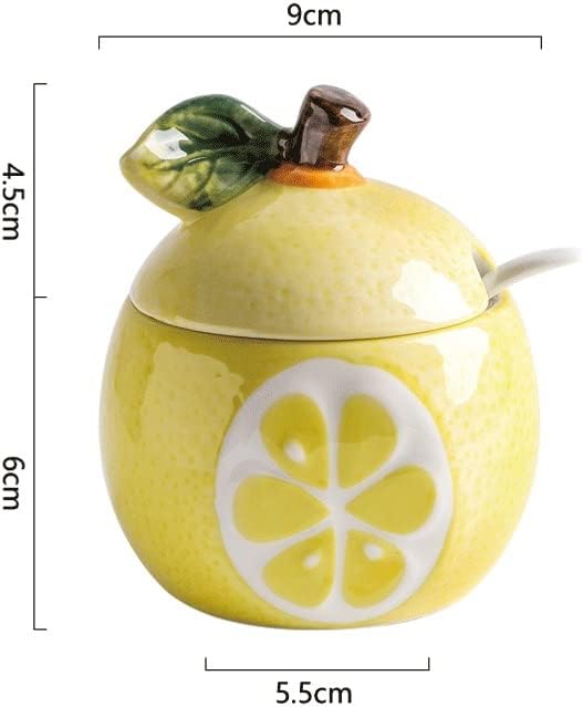 Creative Household Fruit Ceramic Seasoning Jar Watermelon Shaped Seasoning Box Personality Cute with Lid Salt Shaker Jars