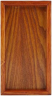 Wooden Tray, Solid Wood Rectangular Tableware Serving Tray Food Fruit Plate Tea Serving Plate Snacks Food Storage Dish Serving Table Plate for Restaurant Home (35*15cm)