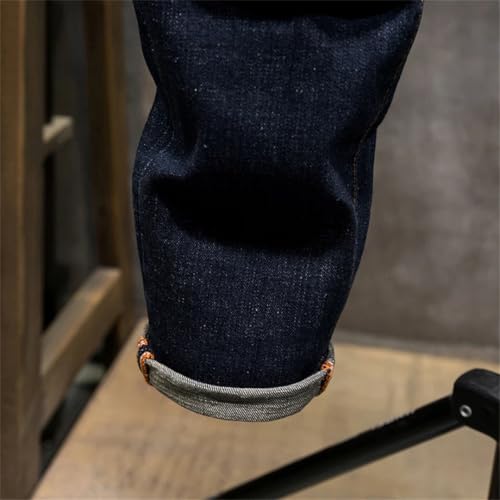 Men Wide Leg Jeans Stretch Dark Blue Loose Fit Streetwear Harem Pants4