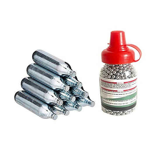 ADCSHOP - Pack de 1500 Bolas de Acero de 4.5 mm. y 10 bombonas - cápsulas CO2 12 grs. Especiales...