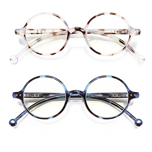 Image of Round Reading Glasses for Women Men Blue Light Blocking Circular Readers Unisex Ultra Lightweight Circle Eyeglasses