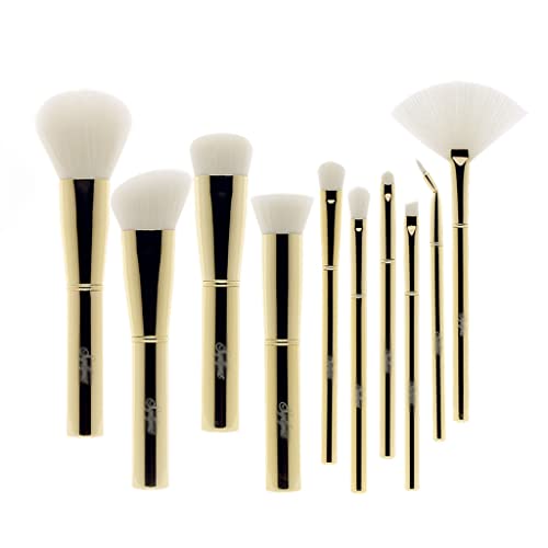 Pinceaux de maquillage blanc nacré anti-traces pour fond de teint et fard