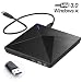 ZSMJ 8541609116 External CD DVD Drive USB 3.0 Portable CD DVD +/- RW Drive Recorder Slim Burner for Windows 10/8/7 Notebook Desktop MacBook Air, MacBook Pro, Mac OS (Black)