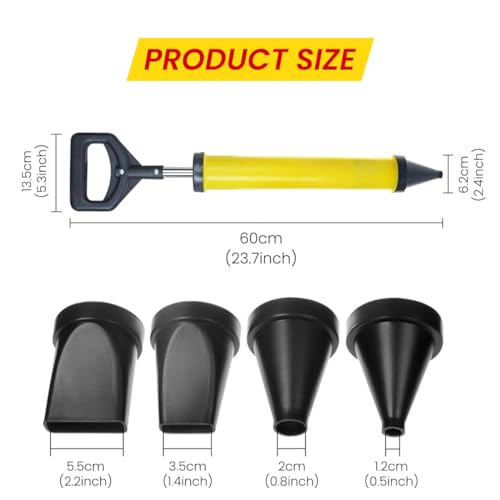 Image of Serplex Grouting Gun 4-Nozzle Metal Body for Cement Repair | Smooth Mortar Application, Reduces Mess, Metal Barrel Build, Fits Cement Mixes, Handy for Home Fixes