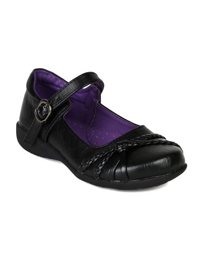 Girls Nicki-577E Hemp Decor Mary Jane Buckle Strap School Uniform Shoes