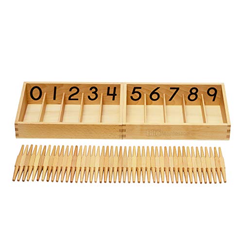 Elite Montessori Numbered Spindle Box with 45 Spindles