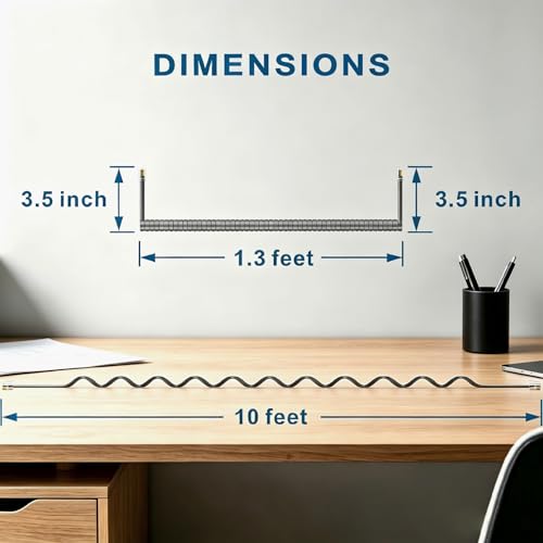Cordon de combiné téléphonique rotatif pack de fils flexibles gris avec démêleurs