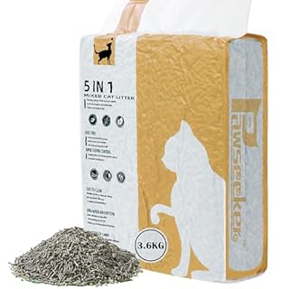 Vealind 5 in 1 Tofu Cat Litter Mixed with Bentonite Clay Dust Free Odourlock Unscented Slide Flushable Clumping Kitty Litter 1 Pack(3.6KG *1)