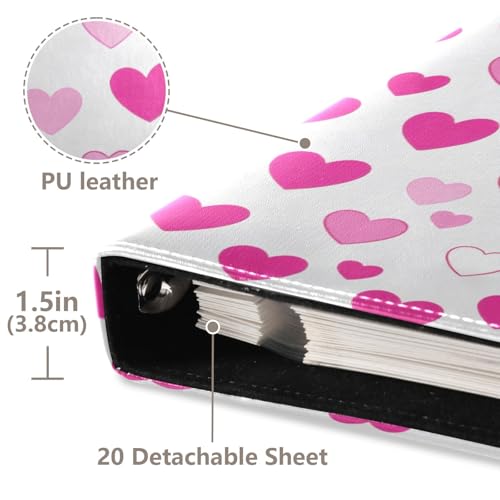 Álbum de fotos adhesivo DIY Scrapbook con diseño de corazones rojo ciruela, encuadernador de 3 anillos, 40 páginas, tamaño 11.8 x 11.2 pulgadas miniatura 4