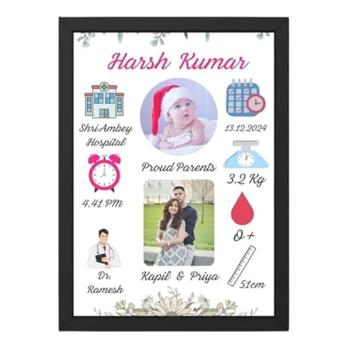 Image of Customized Photo Frames with Photo Upload | Personalized Print | Black Wooden Frame | Customised Gift For Anniversary, Birthday, Wedding, Couples (MDF Wood, 12 X 9 Inch)
