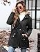 Vijamiy Winterparka Damen Warm Gefüttert Fleece Winterjacke Wasserdicht Wintermantel Winddicht Kapuzenmantel Mit Fell Lange parka(Schwarz,S)