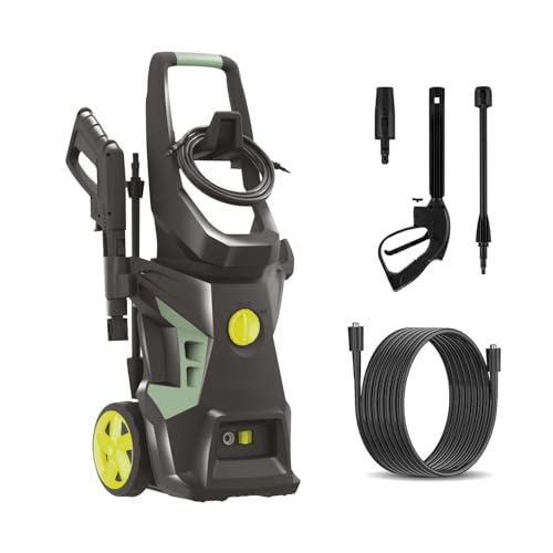 Avilia Hidrolimpiadora de 2000 W con Turbo Boost, presión 180 Bar, bidón de 7 l, Tubo de 6 m, Cable eléctrico de 5 m, Ideal para Limpieza de Coches, Motos y Bicicletas