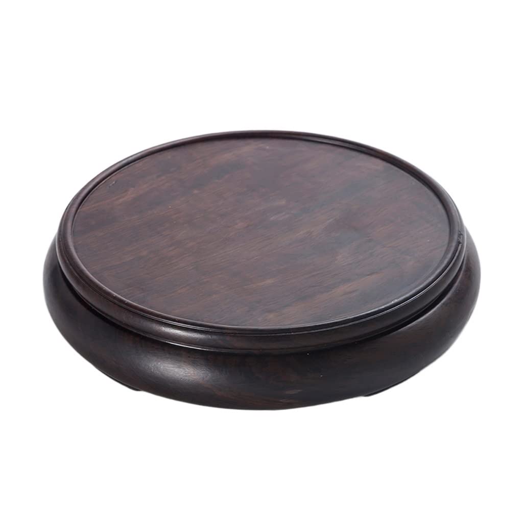 TEESONG Bonsai Pedestal Bonsai Display Stand Wood Vase Base for Flower Pot FishTank Strange Stone Buddha Statue Round Ornament Crafts Vase Pedestal Display Stands(18cm)