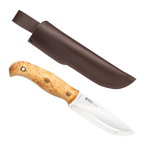 HELLE Knives Nordlys - Lightweight Full-Tang Outdoor Knife for Hiking Camping & Everyday Bushcraft Tasks (4.80 14C28N Steel Blade)