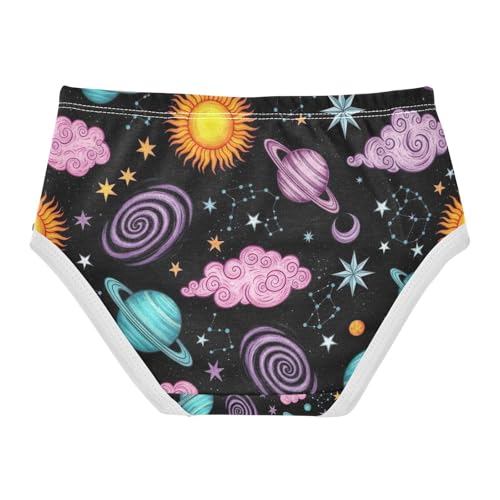 Cute Cartoon Space Planet Underwear Toddler Girl, Girl Underwear, 2T–8 Years2