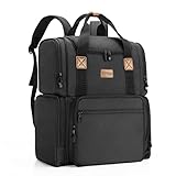 BAFASO Cosmetic Bag with 3 Inner Removable Pouches, Travel Makeup Bag with Multiple Pockets, Black