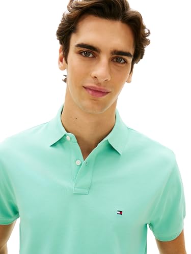 Image of Tommy Hilfiger Men's Short Sleeve Polo Shirts in Classic Fit with Stretch and Organic Pique Cotton