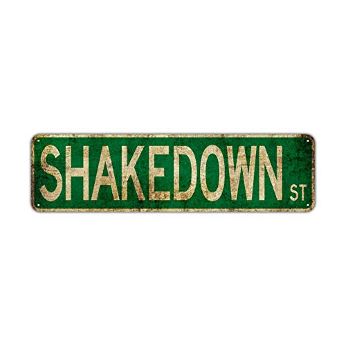 Metal Tin Sign Shakedown St Street Signs Outdoor Road Signs 16X4Inch