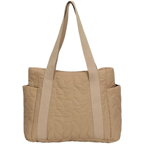 Hynes Eagle Tote Bag for Women with Zipper, Women's Handbag, Quilted Puffer Tote Bag for Travel, Beach, Gym, Work, School Hynes Eagle Tote Bag for Women with Zipper, Women's Handbag, Quilted Puffer Tote Bag for Travel, Beach, Gym, Work, School
