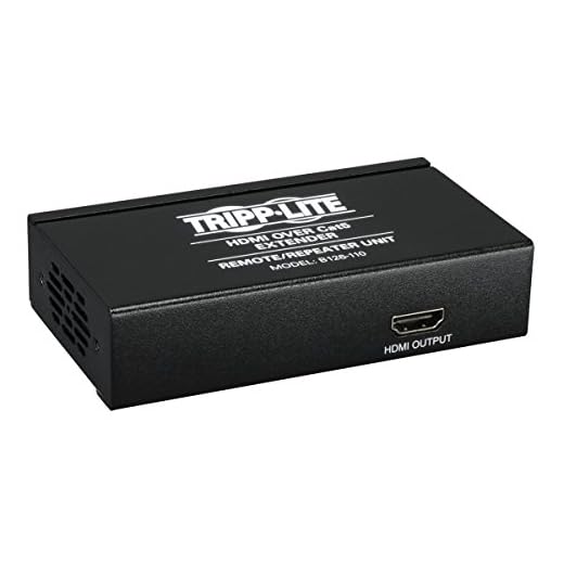 Tripp Lite HDMI over Cat5 / Cat6 Remote Extender Repeater for Video and Audio 1920x1200 1080p at 60Hz(B126-110),Black