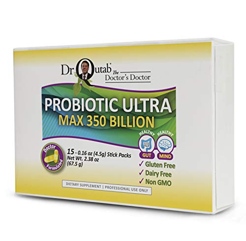 Dr Qutab The Doctor's Doctor, Probiotic Ultra Max 350 Billion CFU Probiotic, 15 Stick Packs, Gluten & Dairy Free, Non GMO