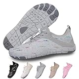 Hike Barefoot Shoes for Couple Women Men Pro Quick Dry Non-Slip Athletic Wide Toe Water Grey Meteor Shower Footwear Beach Pool Aqua Swim Surf Hiking Walking Running Shoes