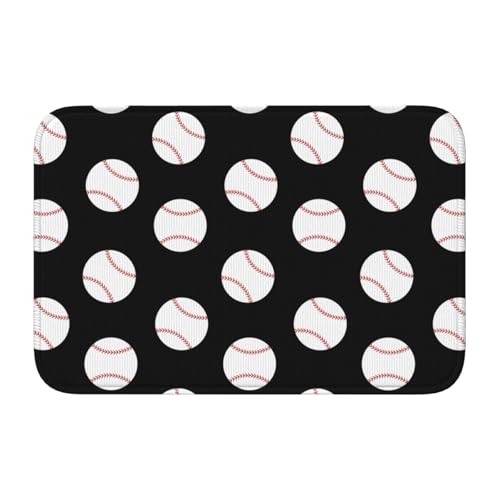 玄関マット 野球柄 バスマット 室内 屋外 足拭きマット カーペット おしゃれ 北欧 滑り止め付き 洗える ベットルーム 浴室 台所 寝室 業務用 家庭用 40×60cm