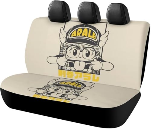 アラレちゃん アニメ カーシートカバー 車シートカバー 後部座席用 シート保護 おしゃれ カー用品 軽/普通車 汎用 後席クッションカバー 人気 四季通用 プレゼント