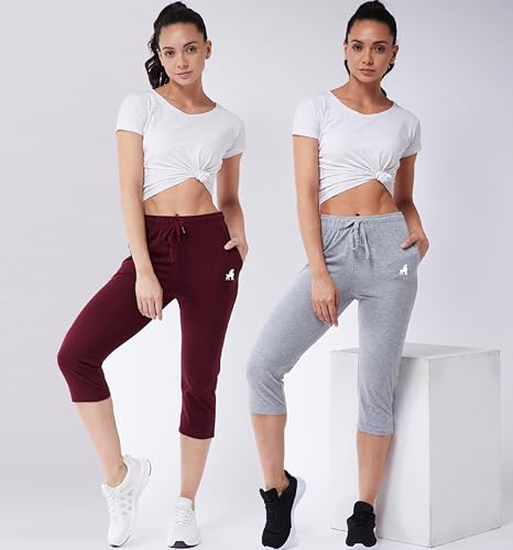 Image of Modeve Women Solid Cotton Blend Capri for summer|| Summer Wear