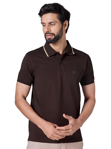Image of XYXX Men's Apex Mercerized Cotton Striped Collar Pique Polo T-Shirt