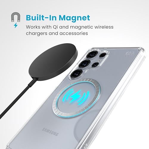 Speck Samsung Galaxy S25 Ultra Case - Magnet Case,13-Foot Drop Protection,Anti-Yellowing-Samsung S25 Ultra Case Magsafe-Raised Bezel & Enhanced Buttons -Presidio Perfect-Clear -Clear/Chrome(Pack of 1) - image 3