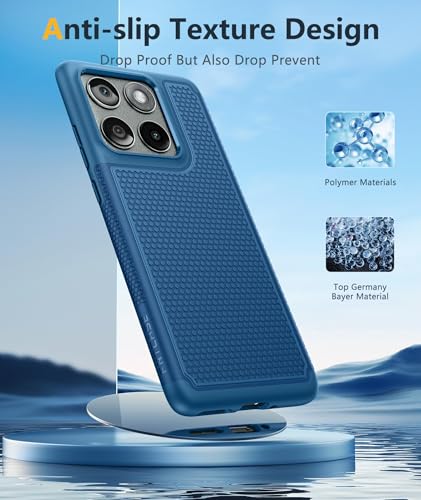 Image of FNTCASE for Motorola Edge 2025 Case: Dual Layer Protective Lightweight Duty Cell Phone Cover Shockproof Rugged with Non Slip Textured Back - Military Protection Bumper Tough - 6.7inch (Blue)
