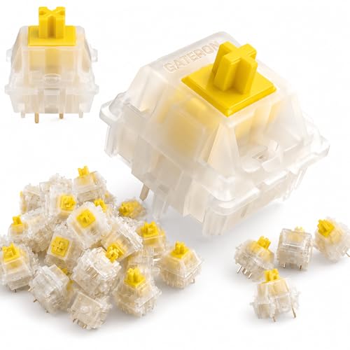 Gateron Milky Yellow Pro commutateurs linéaires 5 broches compatibles RVB pour clavier (35 pièces)