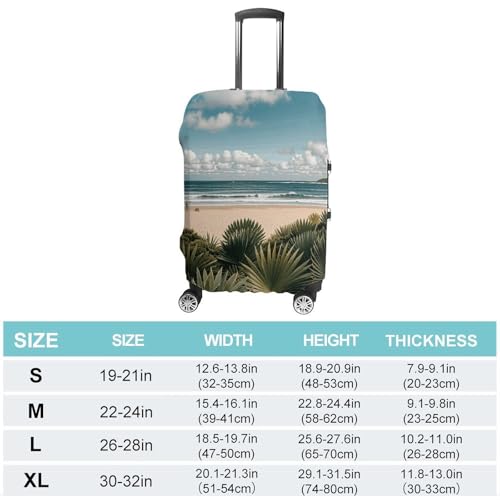 Travel Luggage Cover Elastic Suitcase Protector Anti-Scratch Washable Beach Plantscape Luggage Sleeve Tsa Approved Carry on Covers Baggage Cover Fits 18-32 Inch Luggages2