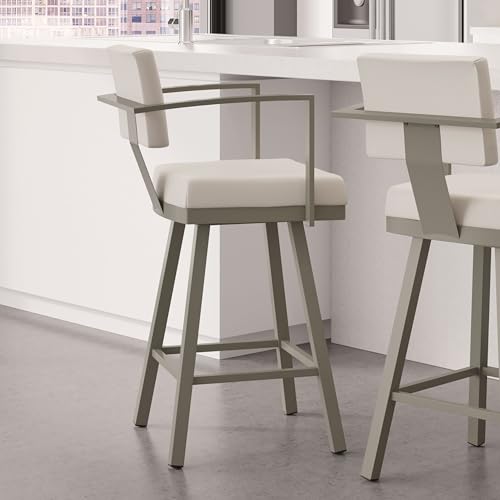 Image of Amisco Industries Akers Swivel Stool, 42.75-Inch, Titanium