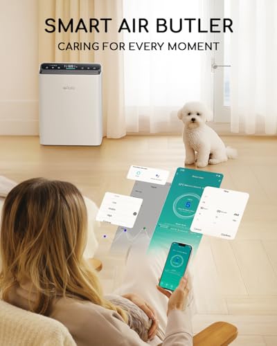 Image of Afloia Smart Air Purifier for Home Large Room, Covers up to 2000 Sq Ft | PM2.5 Display, Auto Mode, App Control, Alexa Compatible, 4-Stage Filter, Washable Pre-Filter, 28 dB Sleep