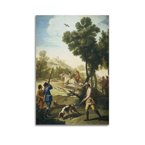 Francisco Goya Artwork (La caza del jabalí) Póster decorativo en lienzo para pared, cuadros fotográficos, decoración de habitación, decoración del hogar, 20 x 30 cm