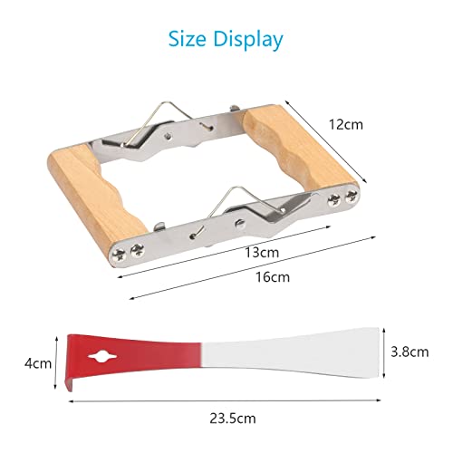 MONCAP 2 Stück Imkerei Bienenstock Schaber Bienenkorb Rahmen Griff Lifter mit Holzgriff Edelstahl Schaber Bienenstock… – Bild 8