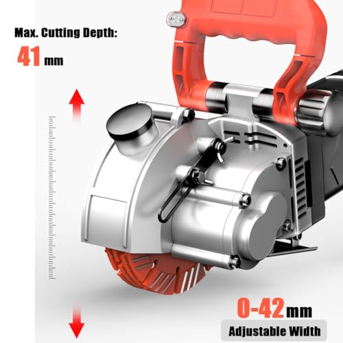 4800W Electric Wall Chaser Wall Groove Cutting Machine Concrete Groove Cutter Slotting Machine with 5 Pieces Saw Blades for Brick Granite Marble Concrete, 42mm Cutting Width 3 4800W Electric Wall Chaser Wall Groove Cutting Machine Concrete Groove Cutter Slotting Machine with 5 Pieces Saw Blades for Brick Granite Marble Concrete, 42mm Cutting Width - Image 3