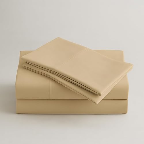 Peru Pima Juego de sábanas - Tamaño individual, 3 piezas, 100% algodón Pima peruano, satén, 600 hilos, refrescante, transpirable y suave, ropa de