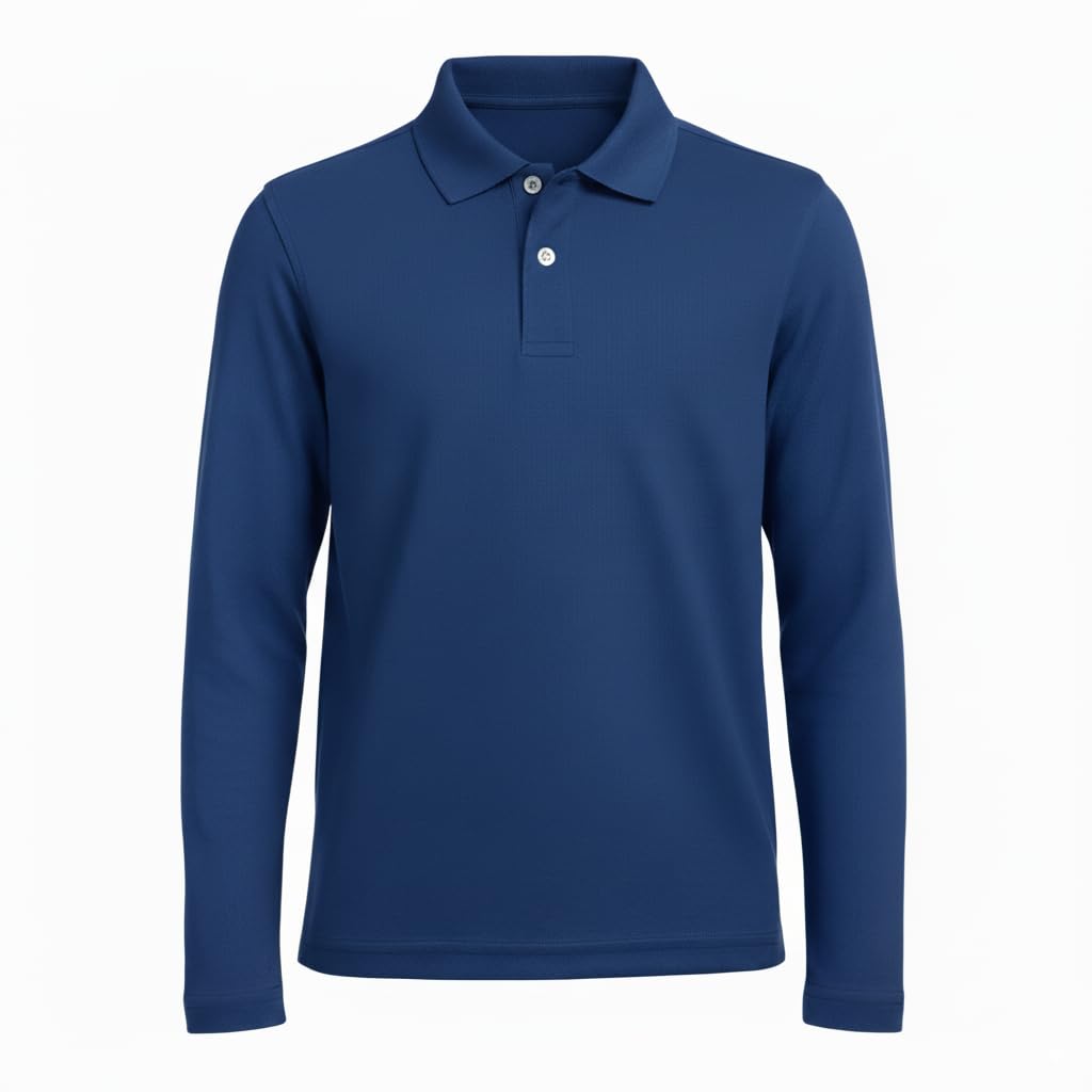 INGEAR Boys Golf Polo Long Short Sleeve Shirts Performance Active Wear Polo for Tennis Boys School Uniform Shirts